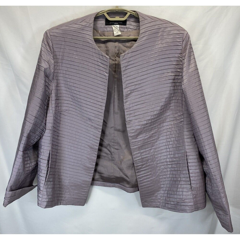 JONES NEW YORK Women's Blazer Size 20W Lavender Purple Pleated Open w Pockets**